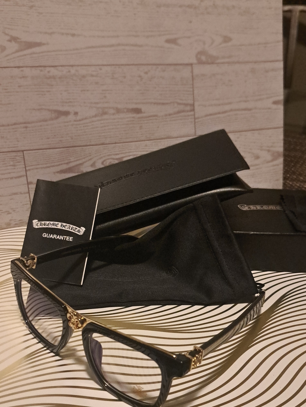 Chrome Hearts Black Frame with Gold Accents Men’s Glasses